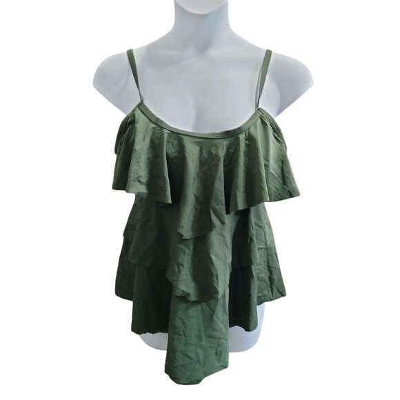 B2prity Two-Piece Swim Set Ruffle Swim Top High-Waisted Boyshorts Plus Size 2XL - Picture 2 of 10